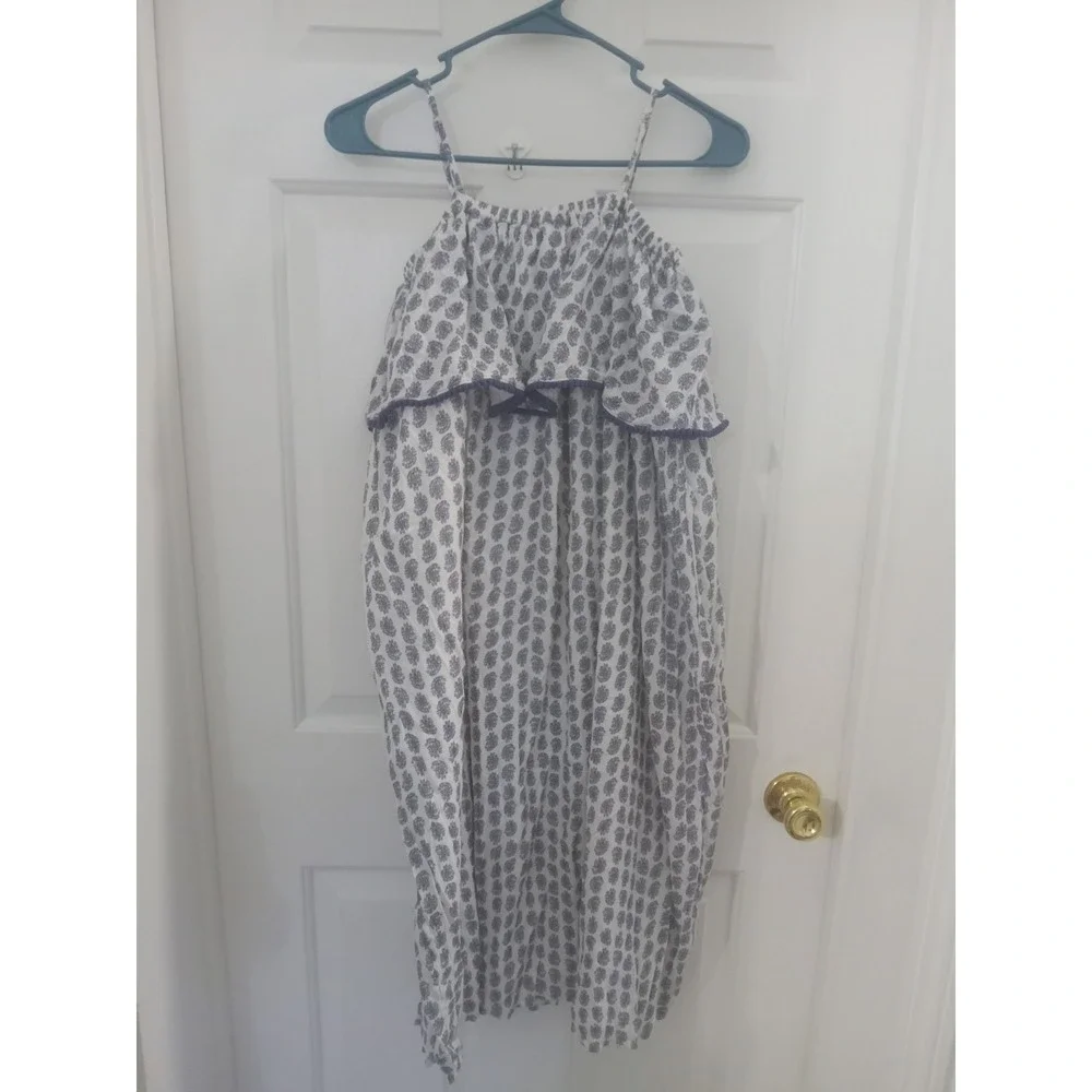 POLO RALPH LAUREN Girls Blue Paisley Gauze Ruffled Maxi Sundress Dress Sz 10 New